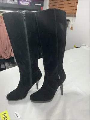 Womans Excellent Worthington Stiletto Knee High Boots Size 7 M Black thumbnail 2