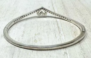Pandora sterling silver/CZ bangle bracelet, size 1 / small thumbnail 8