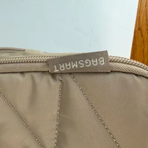 BAGSMART Large Makeup Bag Travel Toiletry Organizer Wide Open Quilted Tan thumbnail 7