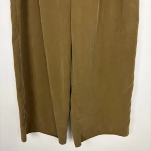 Banana Republic High-Rise Wide-Leg Pleated Ankle Pant Lyocell Olive Brown 12 thumbnail 4