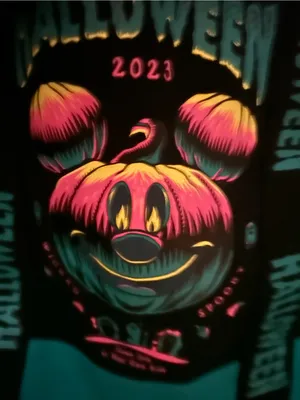 DISNEY PARKS 2023 Mickey Mouse Glow In The Dark Canvas Tote Bag thumbnail 15