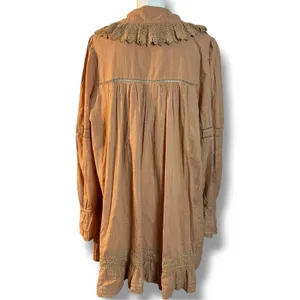 Free People Dainty Cottage Crochet 5 O'clock Tea Time Mini Dress Neutral Medium thumbnail 11