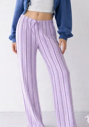 Forever 21 Pinstripe Stripe Pajama Lounge Pants Lilac thumbnail 1