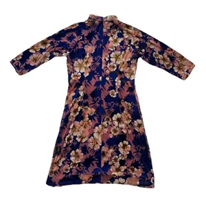 Sifa Fashion Ao Dai Dress Vietnamese 12 US 4/6 Burnout Velvet Floral Traditional thumbnail 2