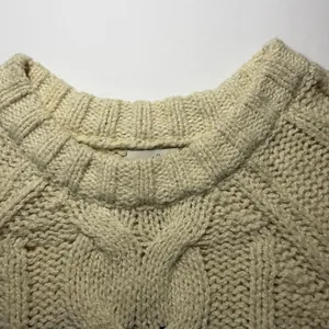 J. Jill Cream & Navy Striped Crew Pullover Preppy Cable Knit Raglan Sweater XS thumbnail 9