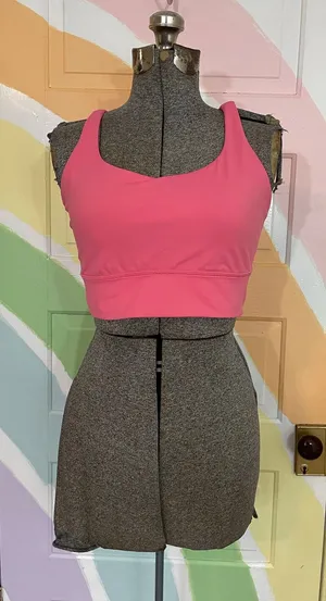 Lululemon Pink Strappy Back Longline Sports Bra Yoga Gym Activewear Medium thumbnail 1