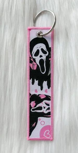 Scream Ghostface Horror movie pink keychain thumbnail 1