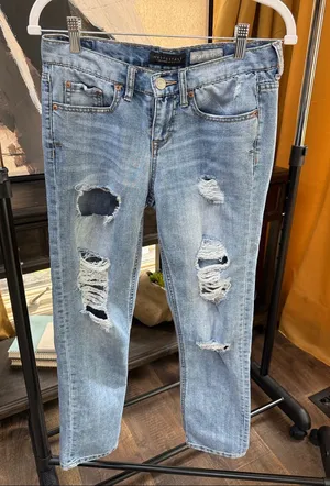 Aeropostale Light Blue Distressed Boyfriend Jeans thumbnail 1