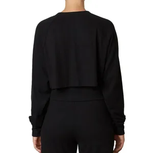 NEW NWT NIA Raglan Hacci Crop Top Super Soft Stretchy Ribbed Black Sz XS X-Small thumbnail 2
