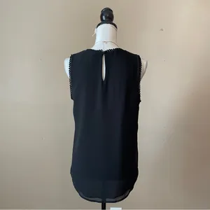 NAKED ZEBRA | Black Sleeveless Chiffon Blouse Sz M thumbnail 7