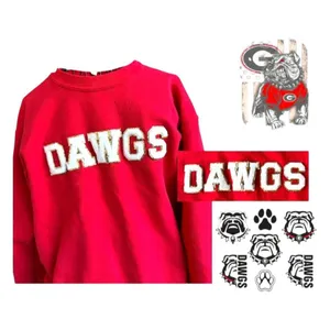 Christmas Georgia Bulldogs Glitter Sweatshirt Unisex Small Red Dawgs Football thumbnail 6