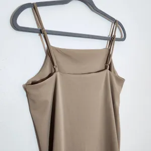 H&M Khaki Fitted Midi Slip Dress Size Small NWT Flaws thumbnail 4