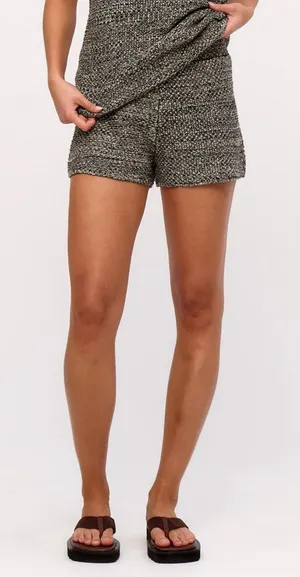 NWT Zulu & Zephyr Black Marle Knit Shorts Minimalist Pull On Mini Sz‎ 8 thumbnail 1