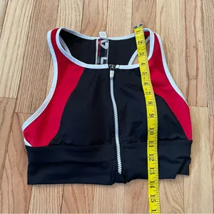Fila Sports Bra Womens Small Black Red Logo Racerback Gym Workout Ladies thumbnail 5
