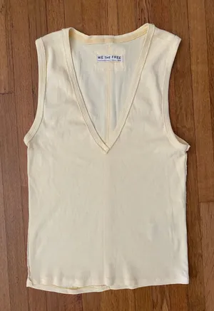 Free people yellow sleeveless top thumbnail 1