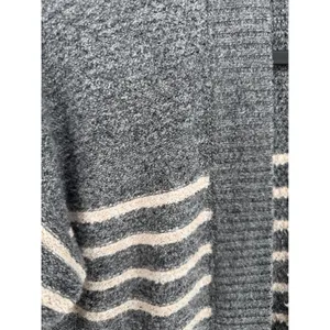American Eagle Womens Small Gray Striped Open Front Longline‎ Cardigan Sweater thumbnail 2