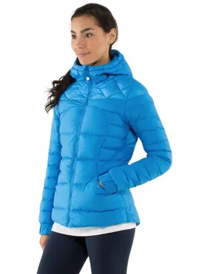 Lululemon Fluffin' Awesome Goose Down Jacket Women's 8* Cornflower Blue Hooded thumbnail 3