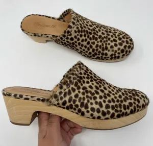 Madewell Womens The Ruby Clog in Dotted Calf Hair 7.5 Wooden Soles Slip On MA526 thumbnail 11