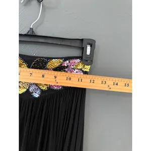 Jane Ashley Vintage Y2k Black Sequin Butterfly Maxi Skirt Womens Small Fairy thumbnail 5