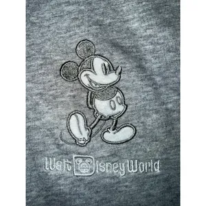 Walt Disney World Full Zip Sherpa Gray Hoodie Embroidered Mickey Mouse XL jacket thumbnail 3