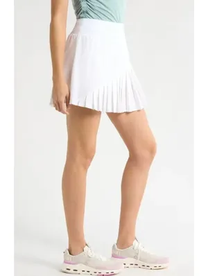 Zella Clean Sweep Pleated Performance Skort NWT Off White Large thumbnail 3