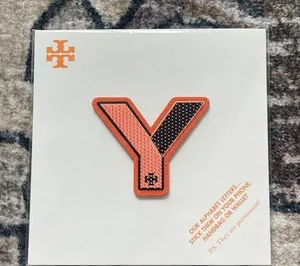 NEW‎ Tory Burch Alphabet Letter Y orange black thumbnail 1