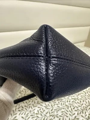 Coach Navy Pebbled Leather Shoulder Bag with Long Strap thumbnail 7