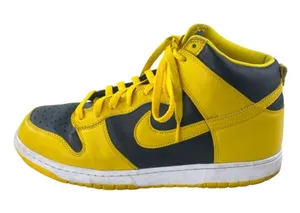 Nike Dunk High Goldenrod Men's Yellow Black Leather Basketball Sneakers Shoes 12 thumbnail 1