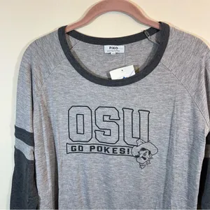 Piko Women’s Gray Oklahoma OSU Pokes Bamboo Top Medium NWT‎ thumbnail 2