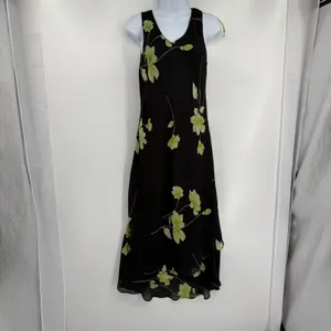 Studio I Y2K Whimsigoth Floral Maxi Dress Sz 10 Chiffon Layered Grunge Romantic thumbnail 2