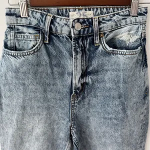 Free People We The Free My Own Lane Straight‎ Jeans Acid Wash Distressed Size 25 thumbnail 4