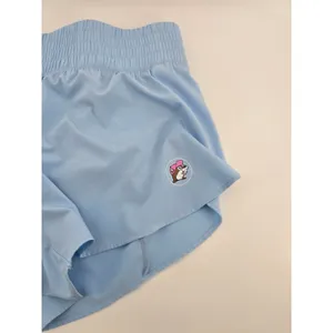 Buc-ee's Shorts Women XL Running Light Blue Logo EUC thumbnail 2