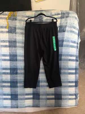 Danskin Black Cropped Elastic-Waist Straight Pants xl thumbnail 6