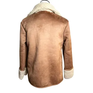Tuckernuck Stella Faux Suede Tan Sherpa Pullover XS NWT | 70's‎ Retro Penny Lane thumbnail 3