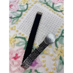 Vintage Silver Scale Stretch Belt Retro Metallic Chainmail‎ Elastic Waist Belt thumbnail 5