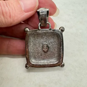 Vintage Premier Designs Silver Tone Black Stone Pendant Chain Necklace Stamped thumbnail 9