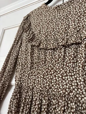 Doen Hawthorne Dress Olive Cherry Willow Floral Long Sleeve Maxi‎ Dress Size S thumbnail 6