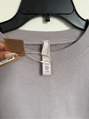SKIMS French Terry Shrunken Crew Sweatshirt Mineral Gray L NWT thumbnail 8