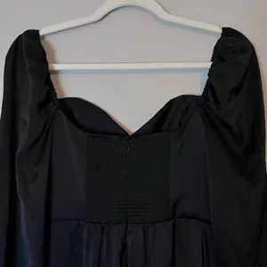 Wilfred Aritzia Anfora Satin Bustier Corset Slit Midi Dress Black Whimsigoth thumbnail 8