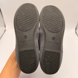 Rothy's The Flat Grey Knit Round Toe Flats Women Size 7 Blue Halo Red Insole thumbnail 5