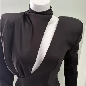 House of CB Black Long Sleeve Mink Dress NEW thumbnail 6
