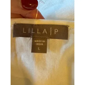 Lilla P Tank Top Women Large White Cotton Lace Double‎ Layer Shell NWT Boho thumbnail 9