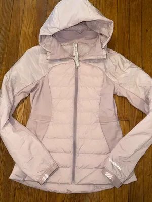 lululemon down for it all porcelain Pink Hooded Quilted Puffer Jacket goose 8 thumbnail 1