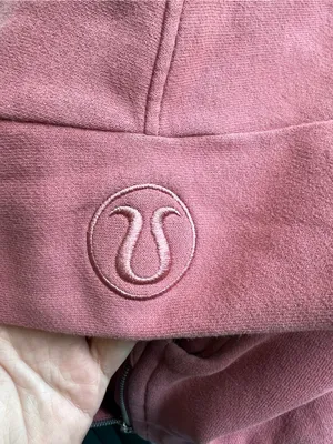 lululemon athletica Cropped scuba Half-Zip Hoodie in Dusty Rose size m/l thumbnail 7