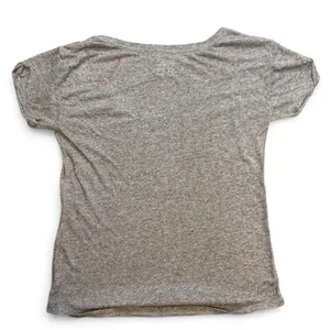 American Eagle Vintage T Burnout Tee Gray Pink Y2K 2000s Deep V Neck thumbnail 5