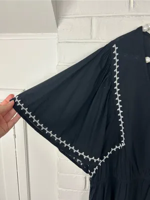Old Navy Black Embroidered Stitched Casual Summer Dress Size XL thumbnail 5