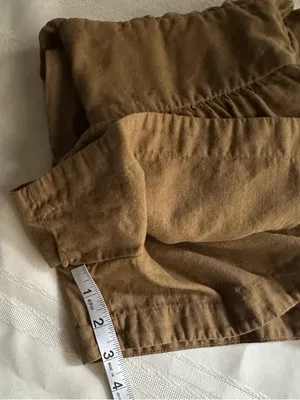 Zara Linen and Cotton Olive-Green Surplice Romper with Smocked Waist Size XS thumbnail 13