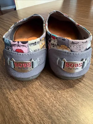 BOBS by Skechers 6.5 Cats Scratch Party Print Slip On Shoes Flats thumbnail 4