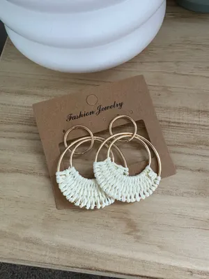 Boho Hoop Earrings NWT Gold thumbnail 3