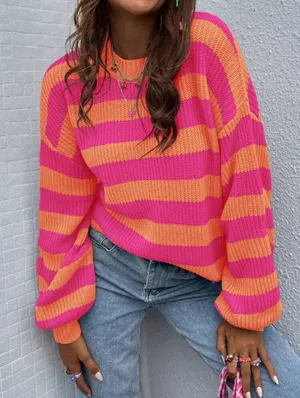 SHEIN striped knit sweater thumbnail 1